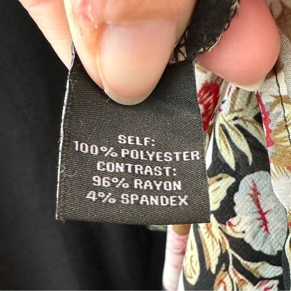 INVESTMENTS | Petites Black Pink Floral Kimono Cardigan | Large / XL - Picture 6 of 7